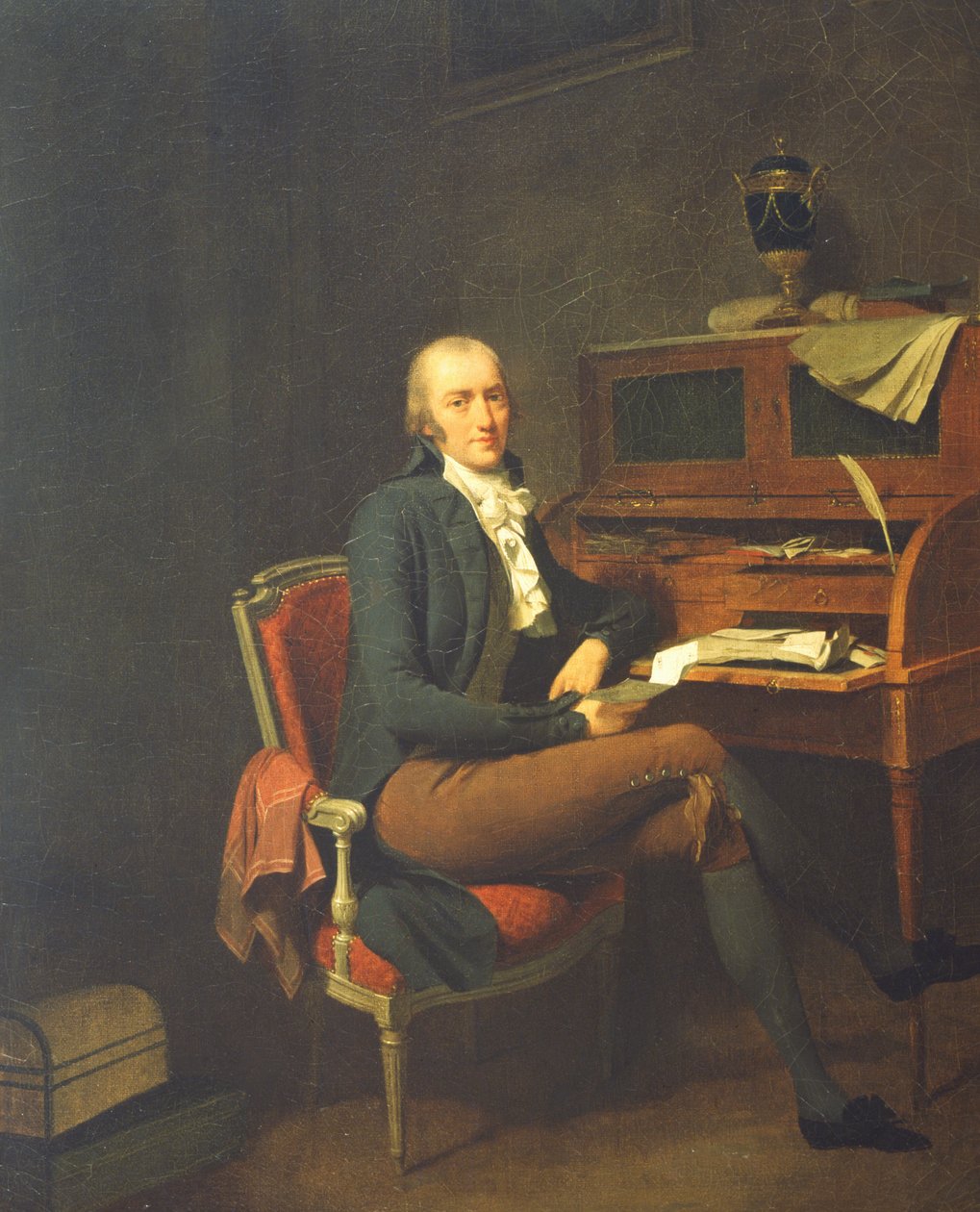 Portræt af en siddende mand ved et skrivebord af Louis Leopold Boilly