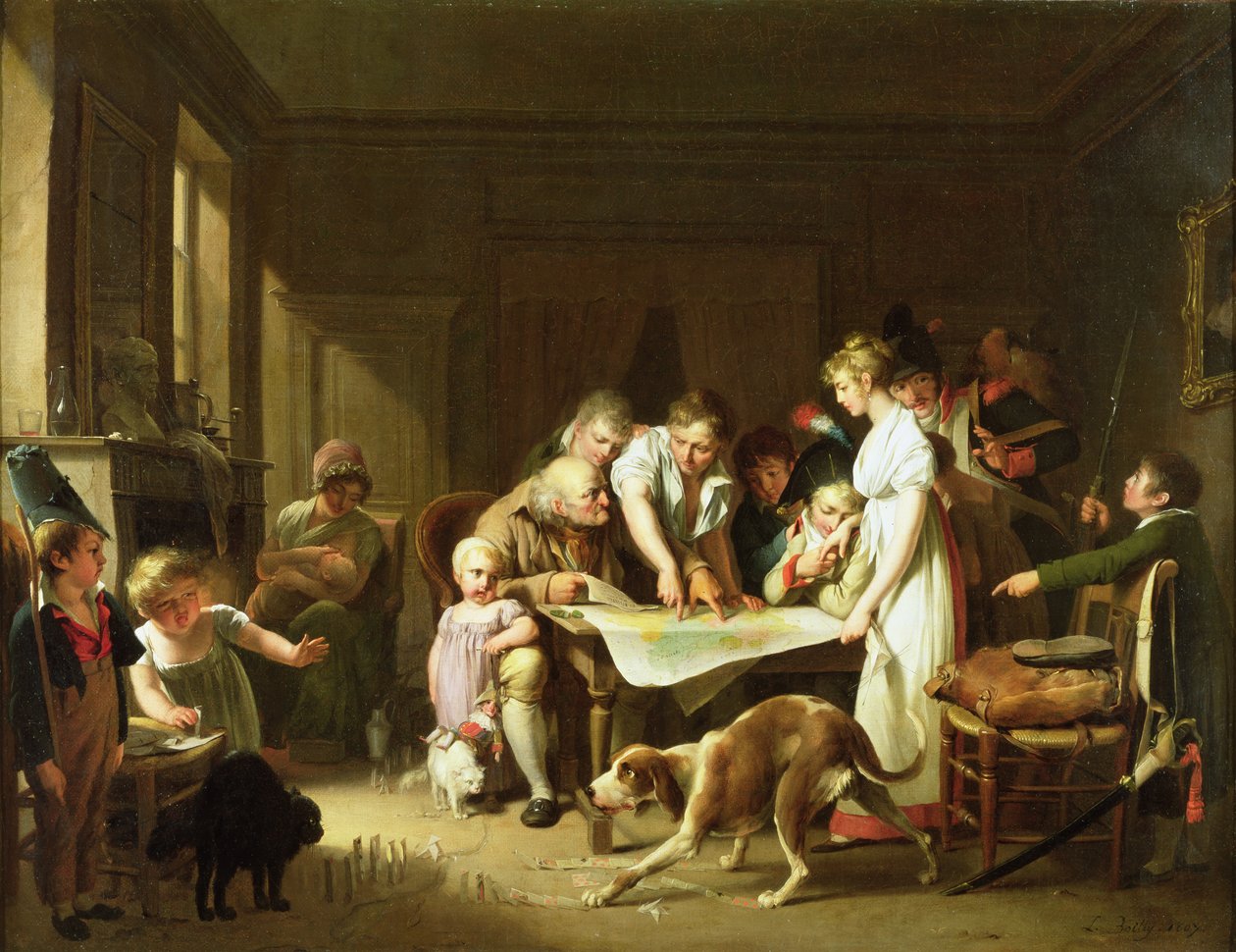 Læsning af hærrapporten, 1807 af Louis Leopold Boilly