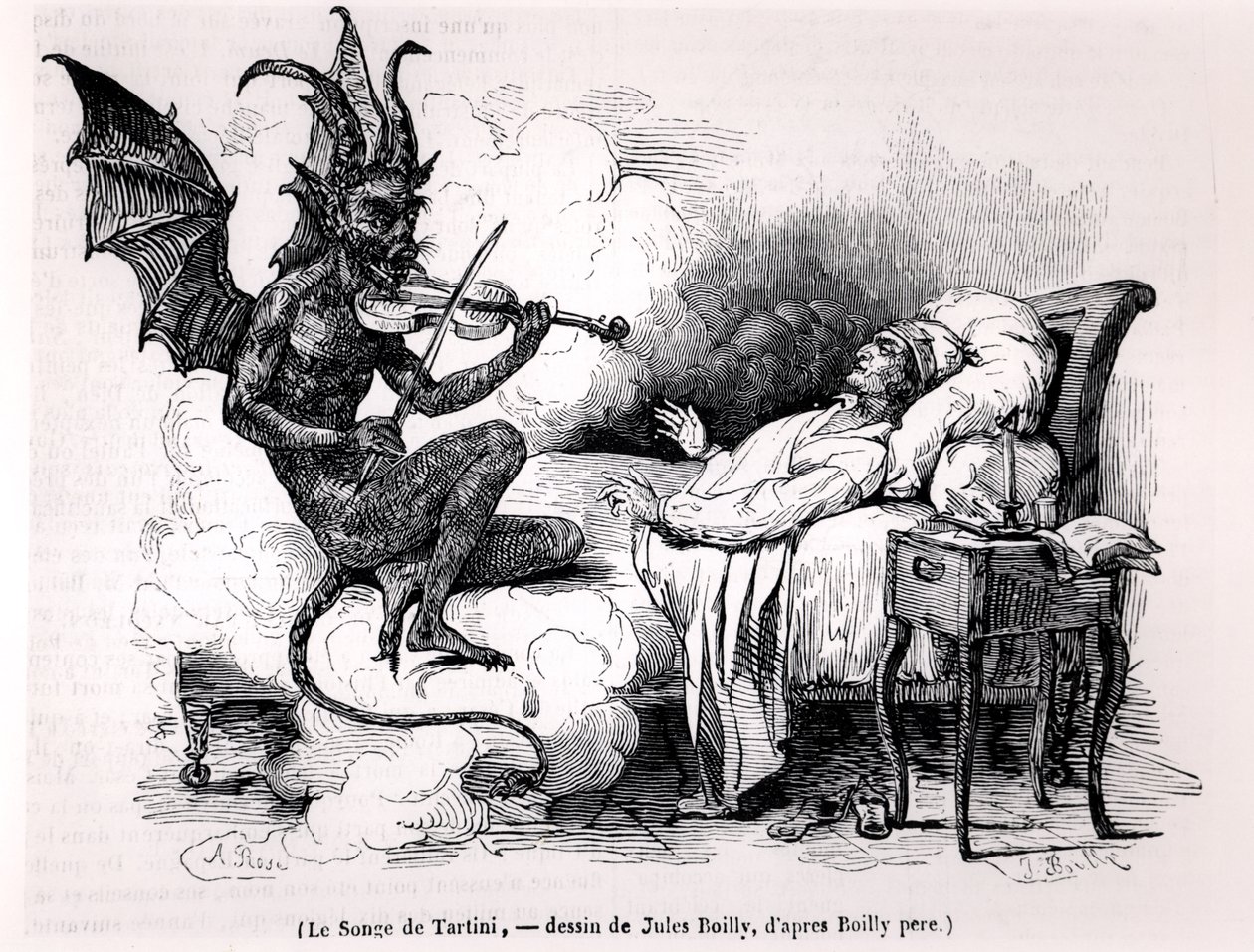 Drømmen om Tartini, indgraveret af Julien Leopold Boilly (1796-1874) 1840 af Louis Leopold Boilly