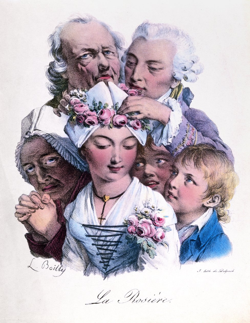 Den dydige jomfru bliver kronet med roser, c.1825 af Louis Leopold Boilly