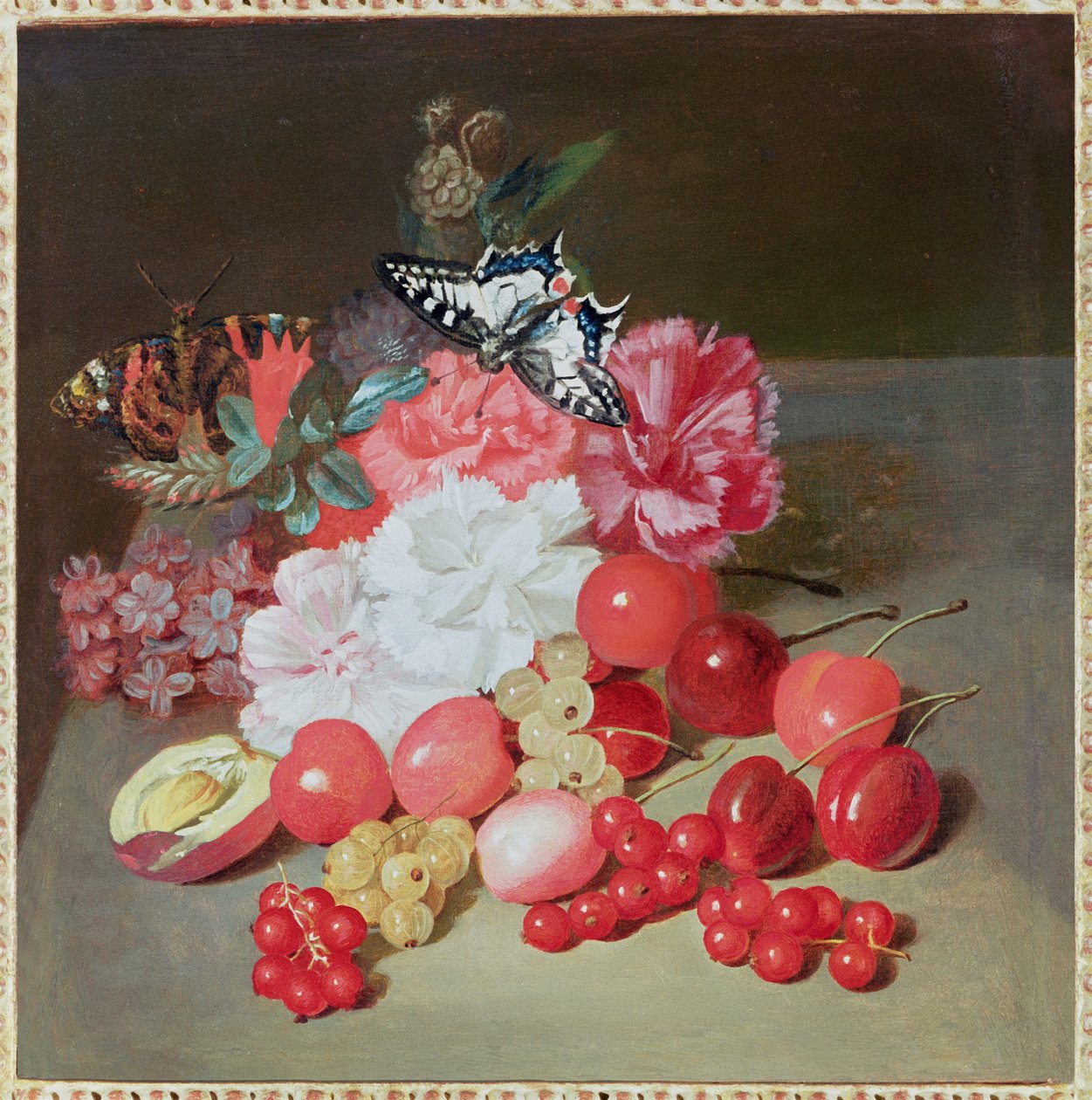 Stilleben med sommerfugle (tilskrevet) af Louis Leopold Boilly