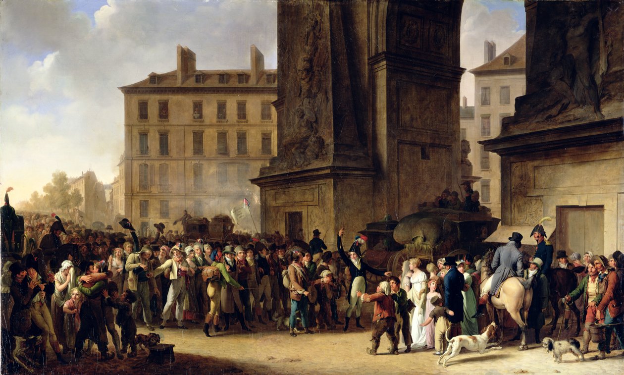 De værnepligtige fra 1807 marcherer forbi Saint-Denis-porten (se 154983 for detaljer) af Louis Leopold Boilly