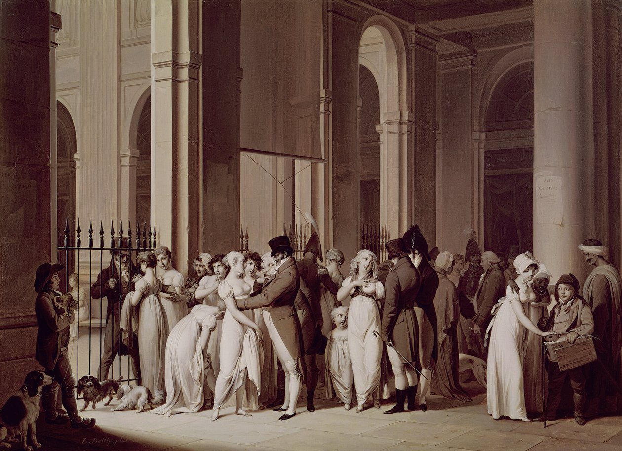 Gallerierne i Palais Royal, Paris, 1809 af Louis Leopold Boilly