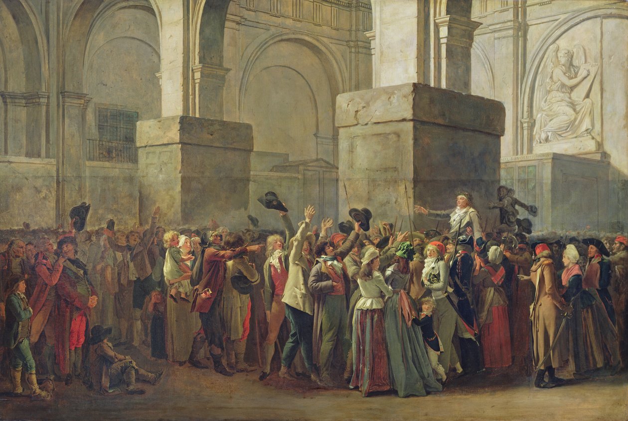 The Triumph of Marat (1743-93) (olie på papir monteret på lærred) af Louis Leopold Boilly