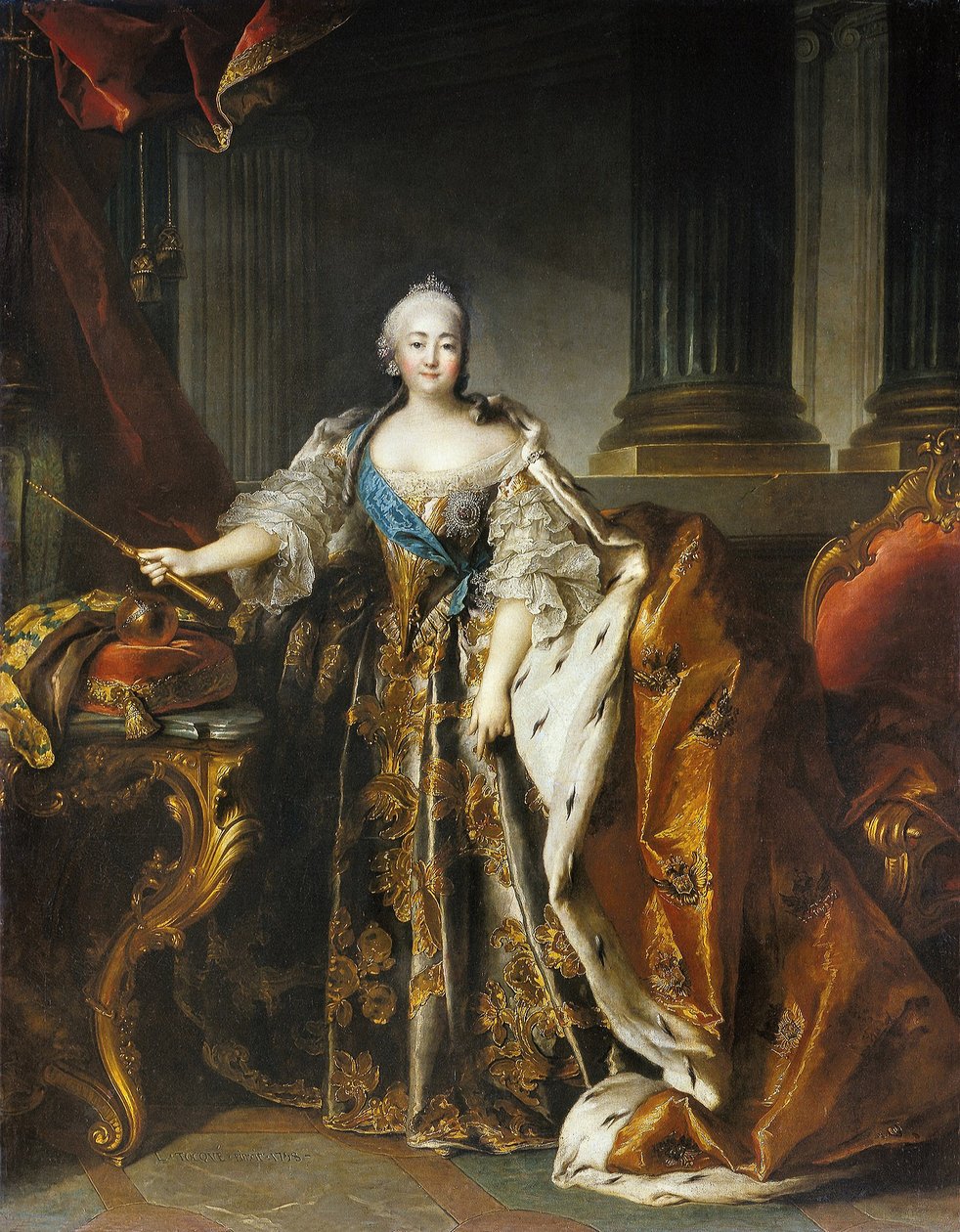 Portræt af kejserinde Elizabeth, 1758 af Louis Tocqué