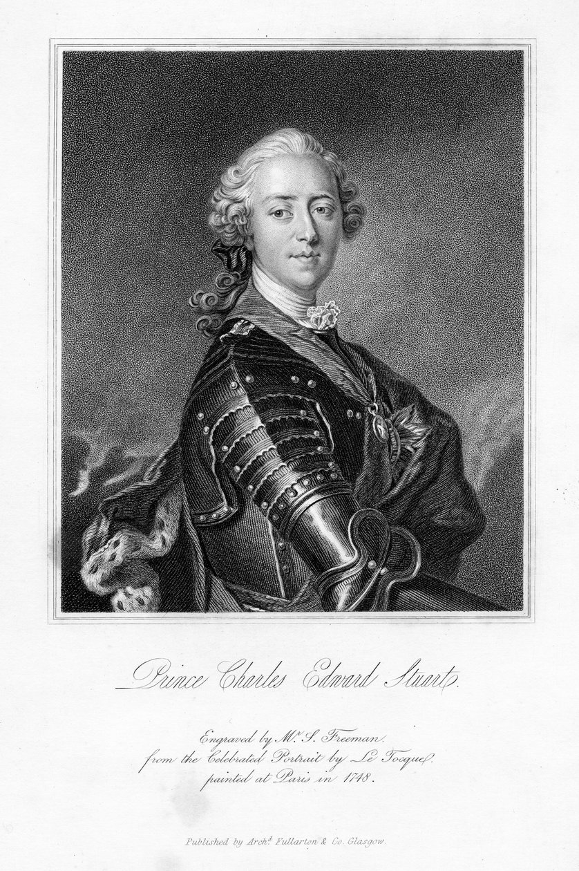Prins Charles Edward Stuart, tryk lavet af S. Freeman, c.1849 af Louis Tocqué