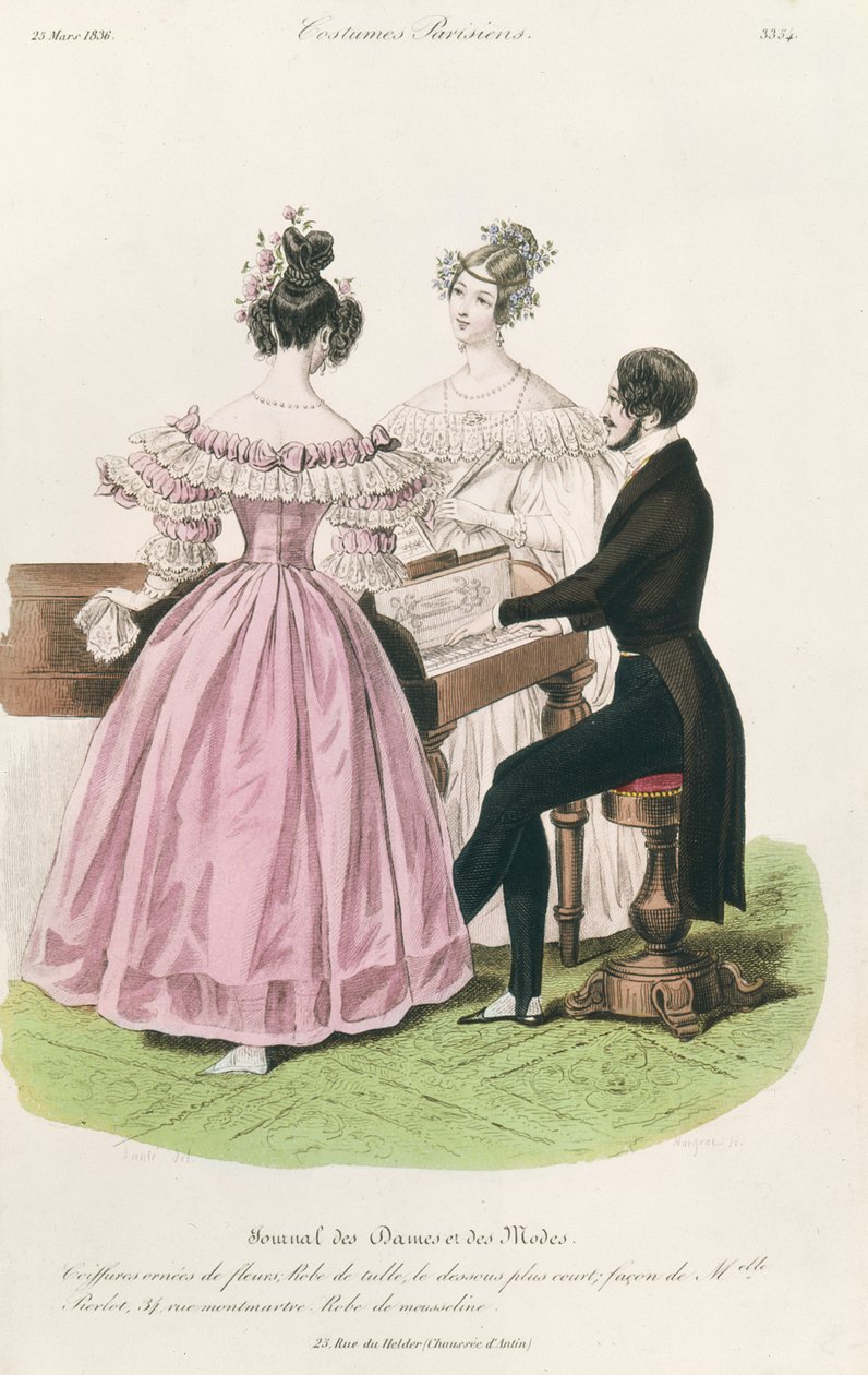 Modeplade fra Journal des Dames et des Modes, 23. marts 1836 af Louis Marie Lante