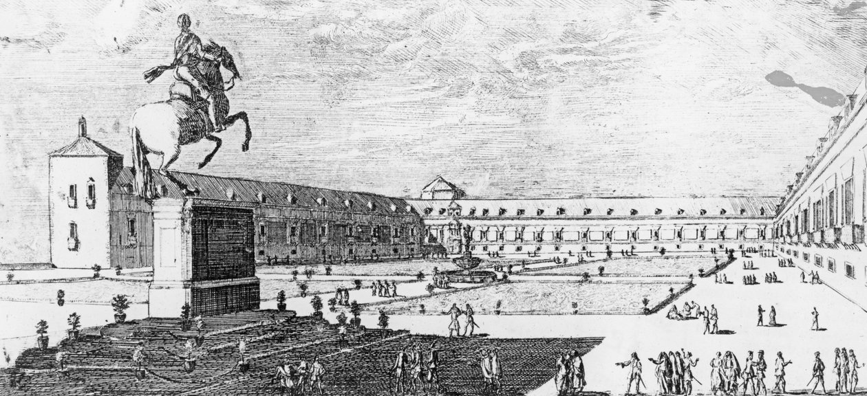 Facade og indgang til Buen Retiro-paladset, Madrid af Louis Meunier