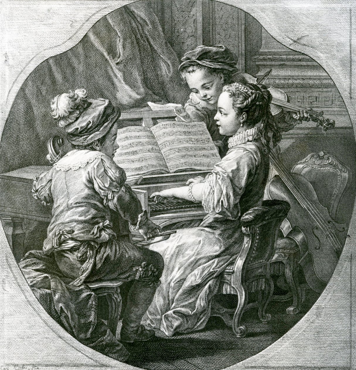 En allegori af musik, La Musique, 1756 af Louis Michel van Loo