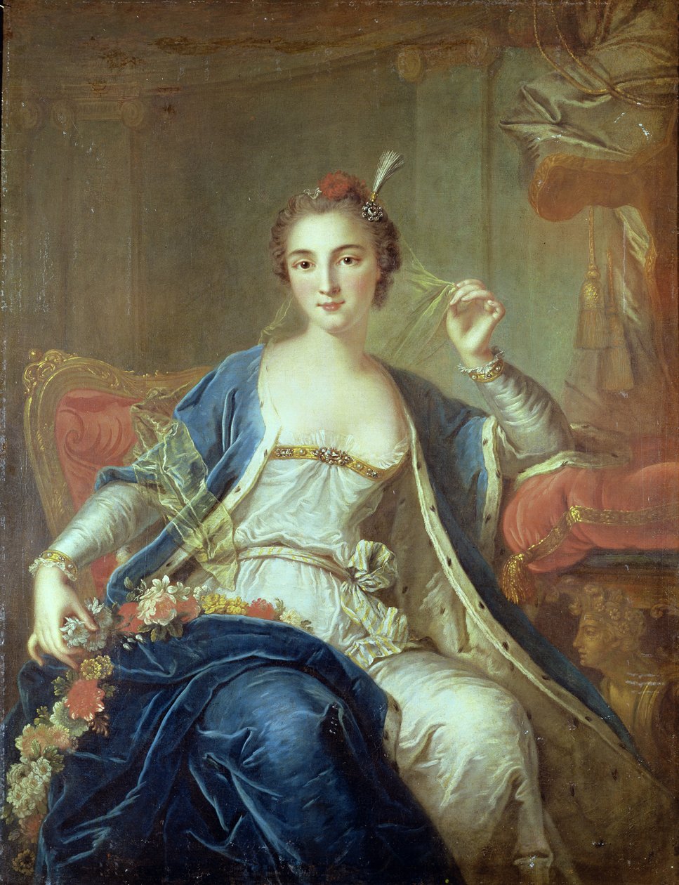 Portræt af Mademoiselle Marie Salle (ca. 1702-56) 1737 af Louis Michel van Loo
