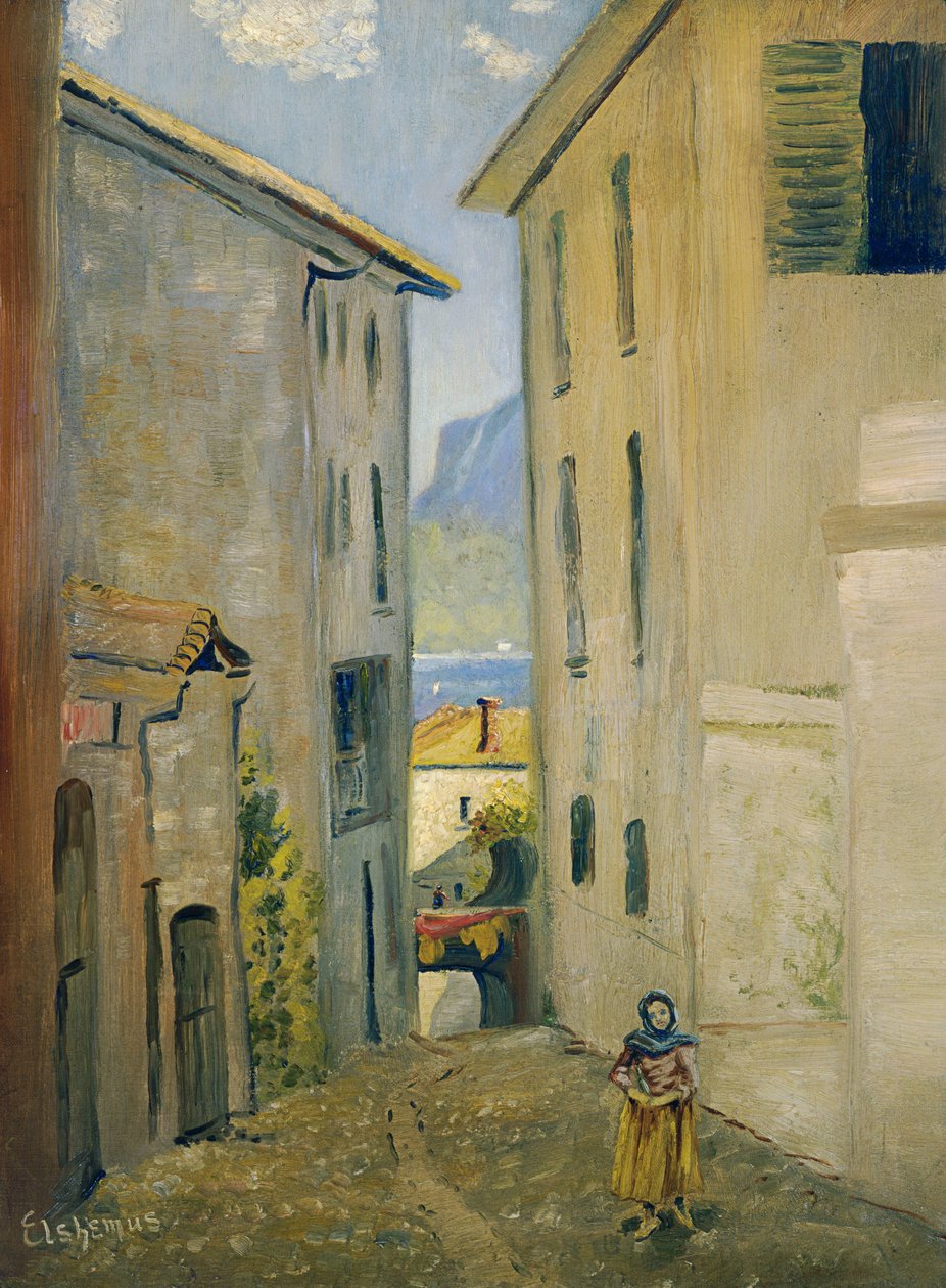 Gade i Lugano af Louis Michel Eilshemius
