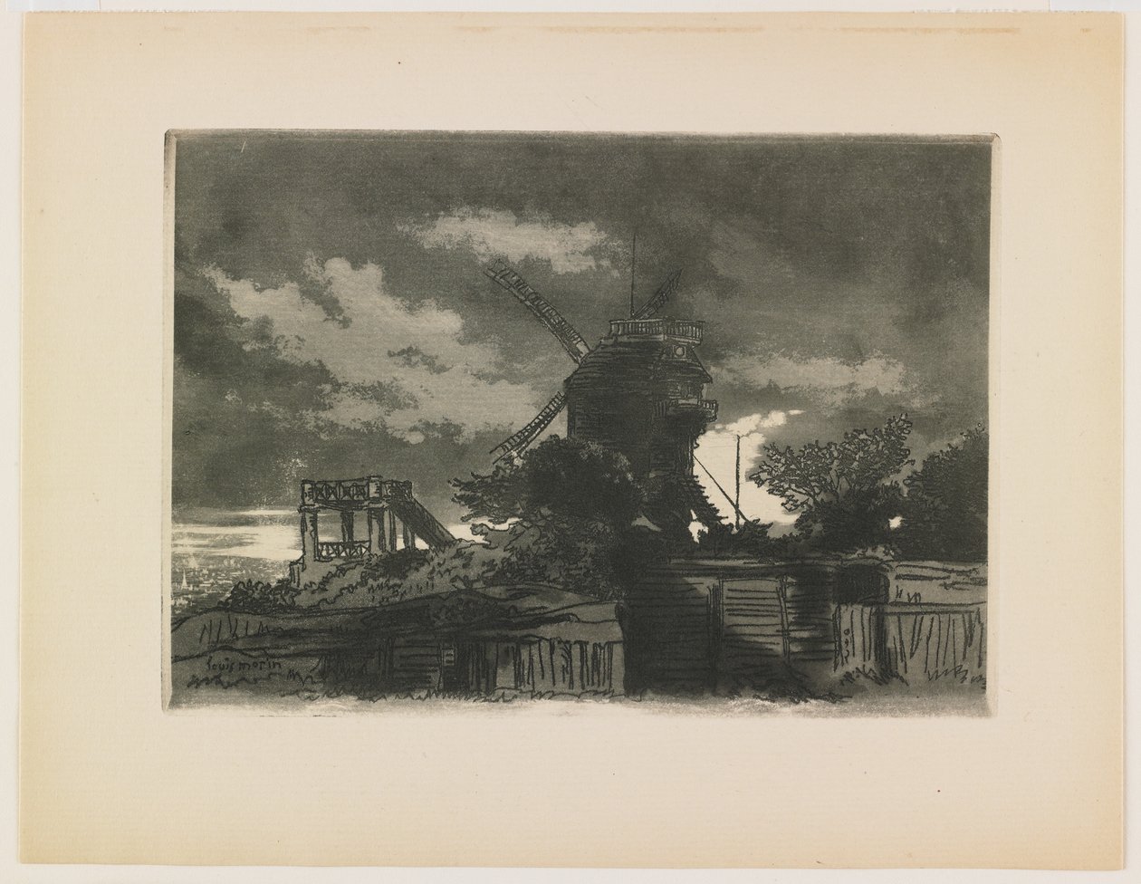 La fin de Montmartre, 1905 (ætsning og akvatinte) af Louis Morin