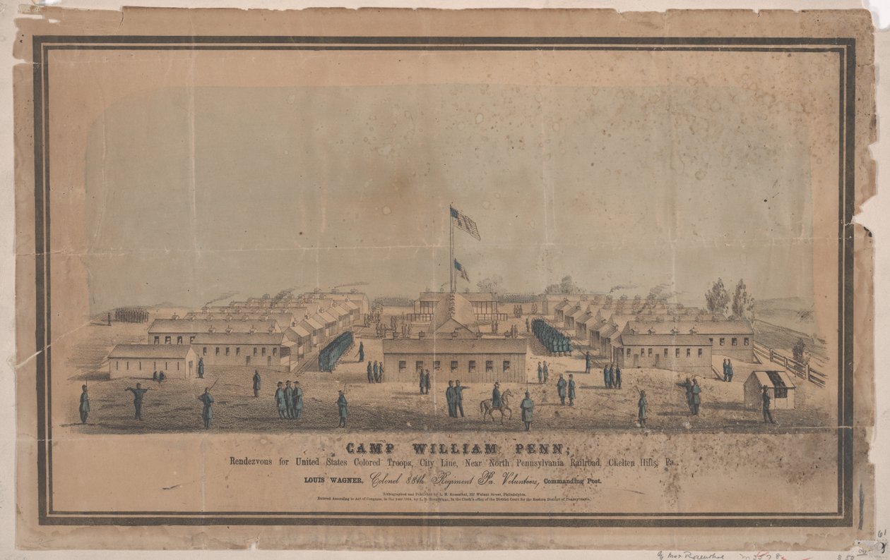 Camp William Penn, ca. 1864 (chromolitho) af Louis N. Rosenthal