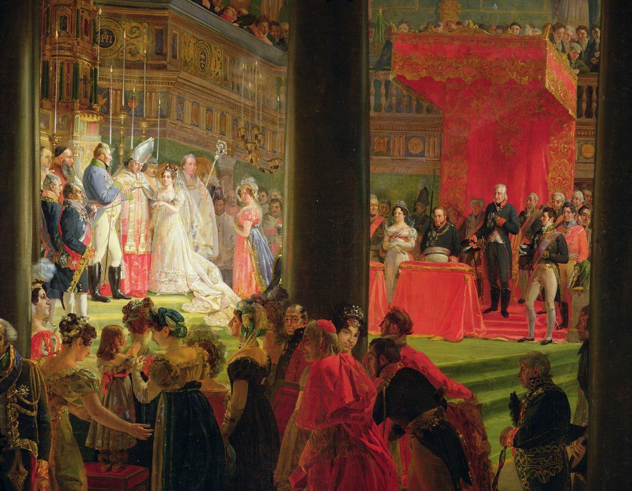 Ægteskabet mellem Marie-Caroline de Bourbon, prinsesse af de to Sicilier og Charles-Ferdinand de France, hertug af Berry den 17. juni 1816 af Louis Nicolas Lemasle