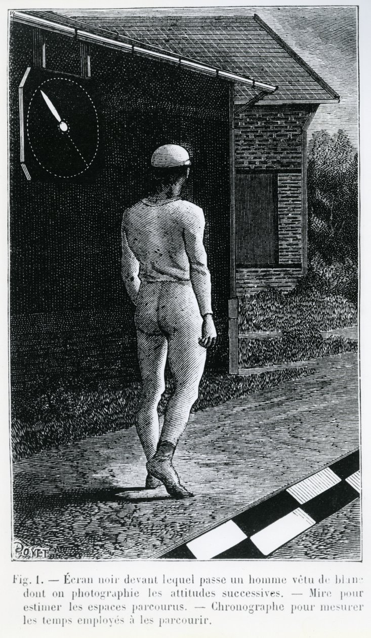 Illustration fra "La Station Psychogique de Paris", af Etienne-Jules Marey, offentliggjort i "La Revue Scientifique", 1883 af Louis Poyet