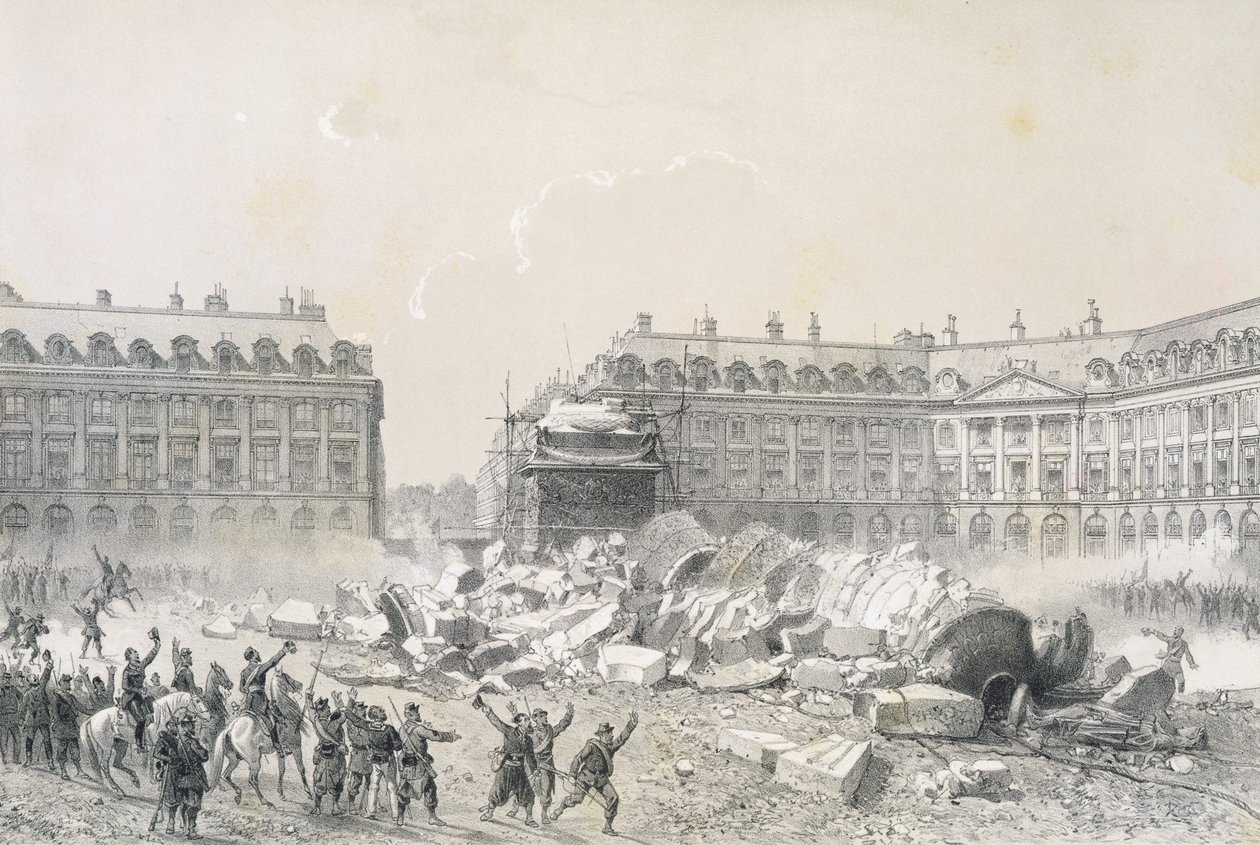 Vendomesøjlens fald under kommunen af Louis Remy Sabatier