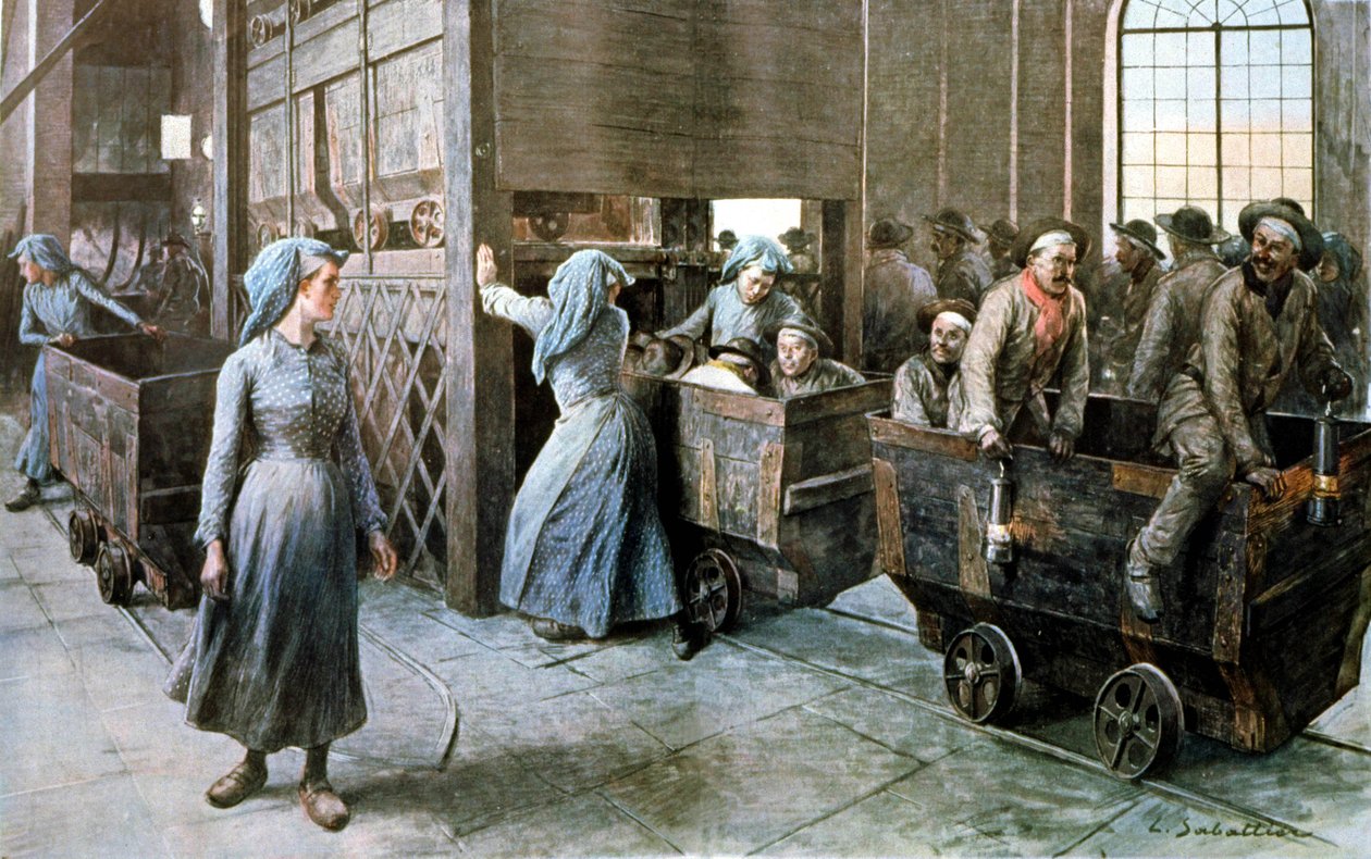 Minearbejderne, ca. 1900 af Louis Remy Sabattier