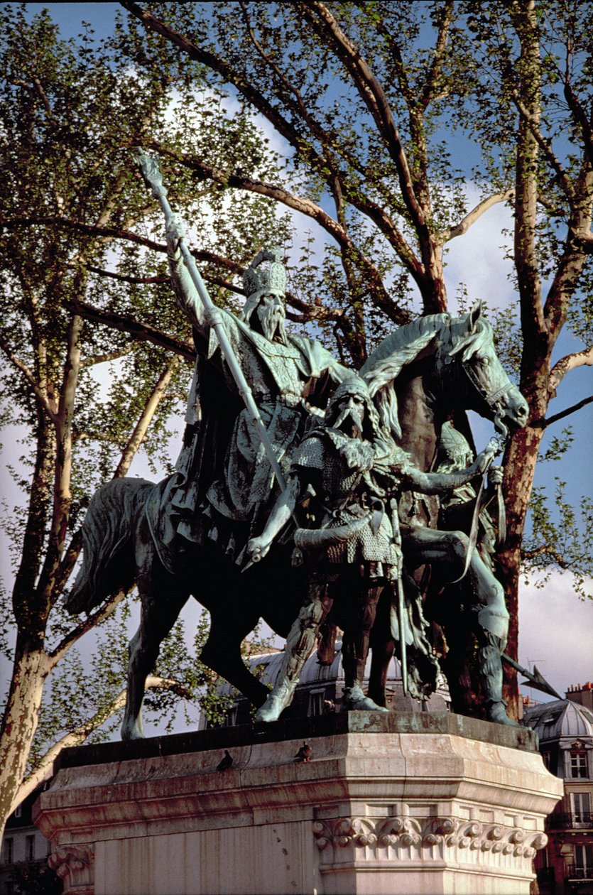 Karl den Store (Carolus Magnus, Karl den Store) (747-814) Frankernes konge og den kristne kejser af Vesten, 1878 (bronze) af Louis Rochet