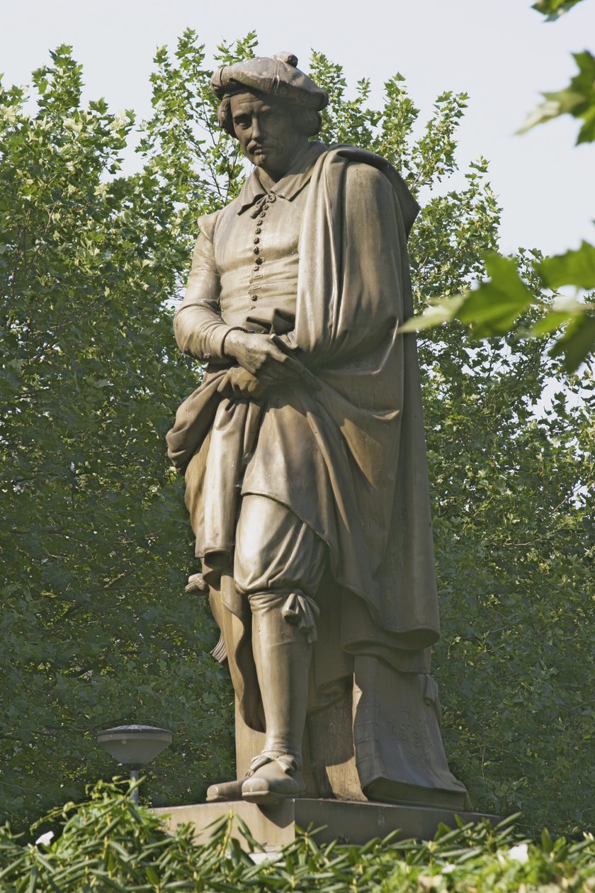 Statue af Rembrandt Van Rijn (1606-69) 1852 (bronze) af Louis Royer