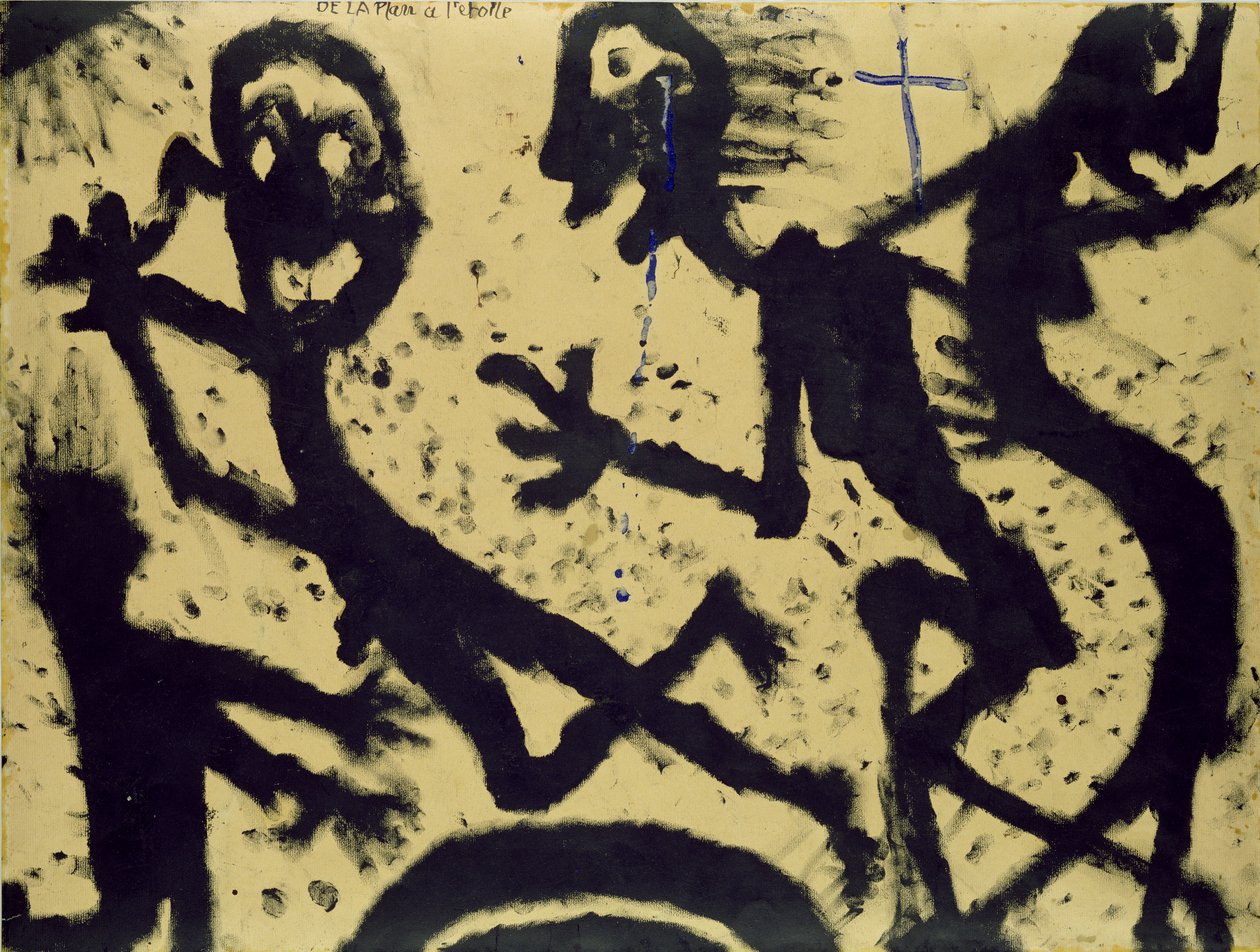 Fra planeten til stjernen, 1938 (sort blæk og gouache på papir) af Louis Soutter