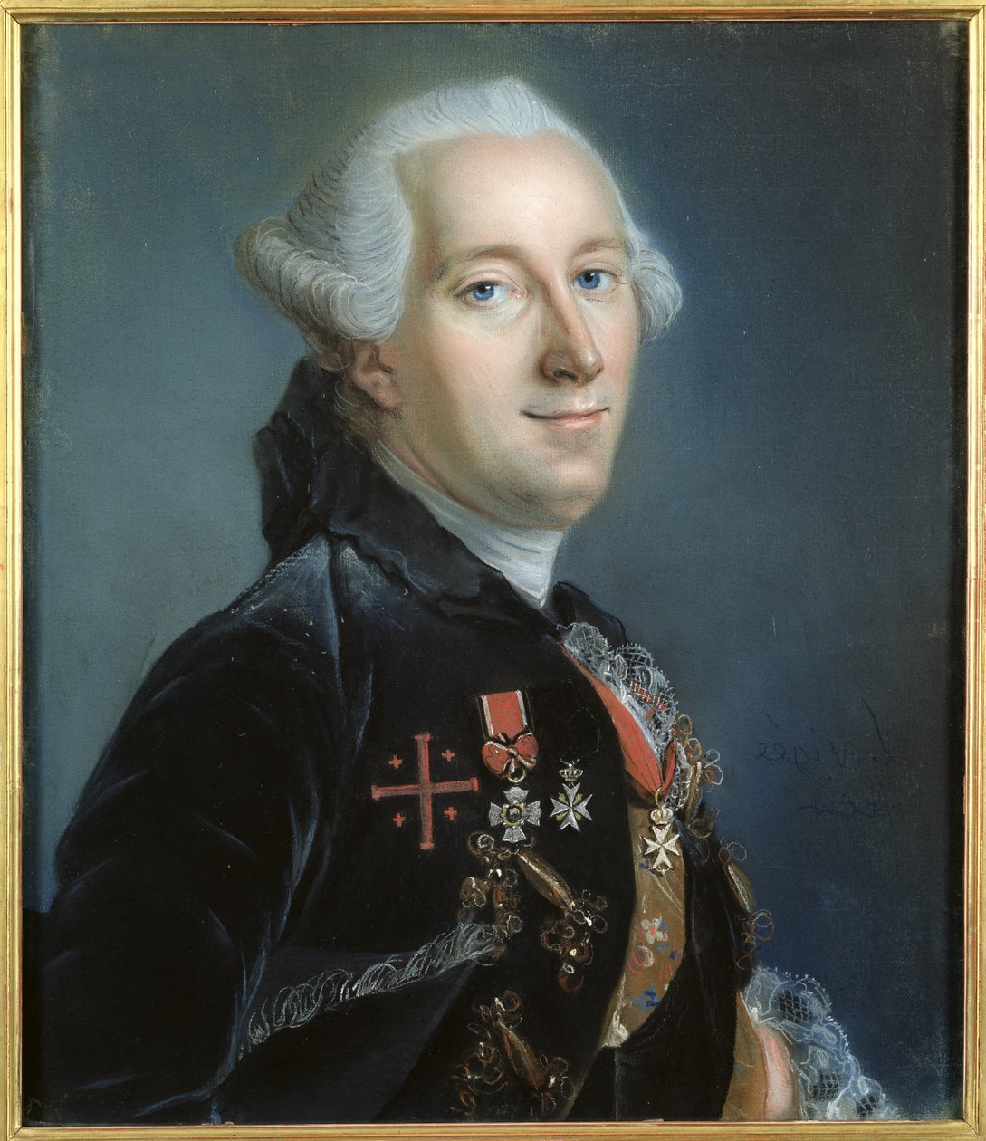 Portræt af en mand (pastel på papir) af Louis Vigee