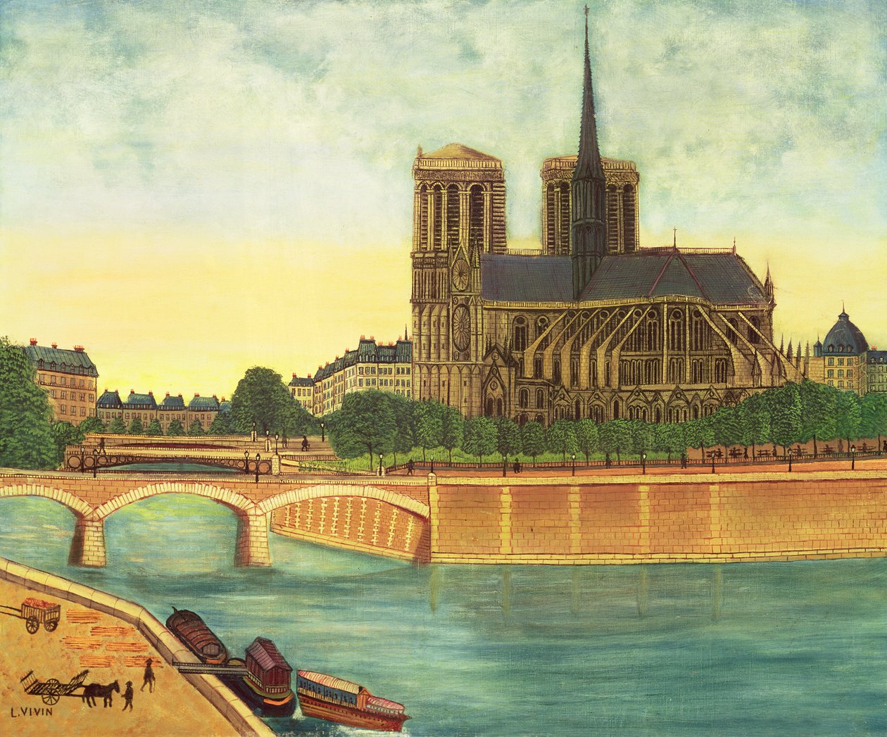 Notre-Dame (udsigt over apsis) c.1933 af Louis Vivin