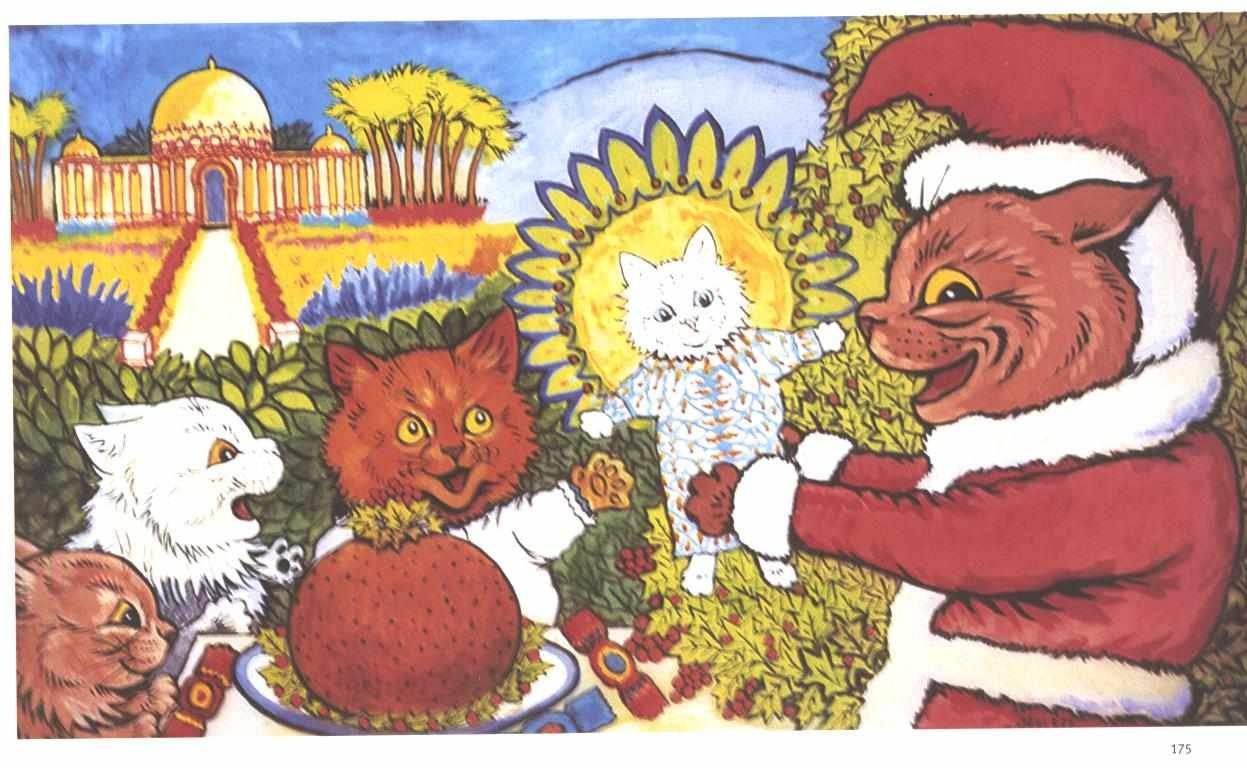 Katzenweihnacht Deutsch: Cats Christmas af Louis Wain