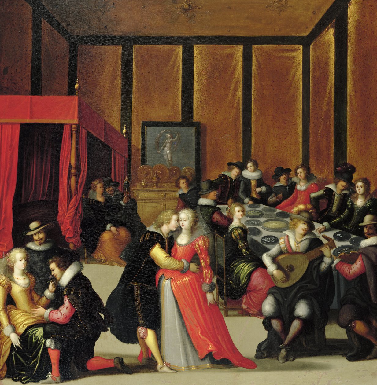 Scene Galante eller De fem sanser af Louis de Caullery