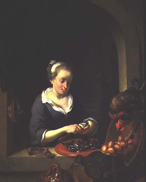 Køkkenpigen (panel) af Louis de Moni