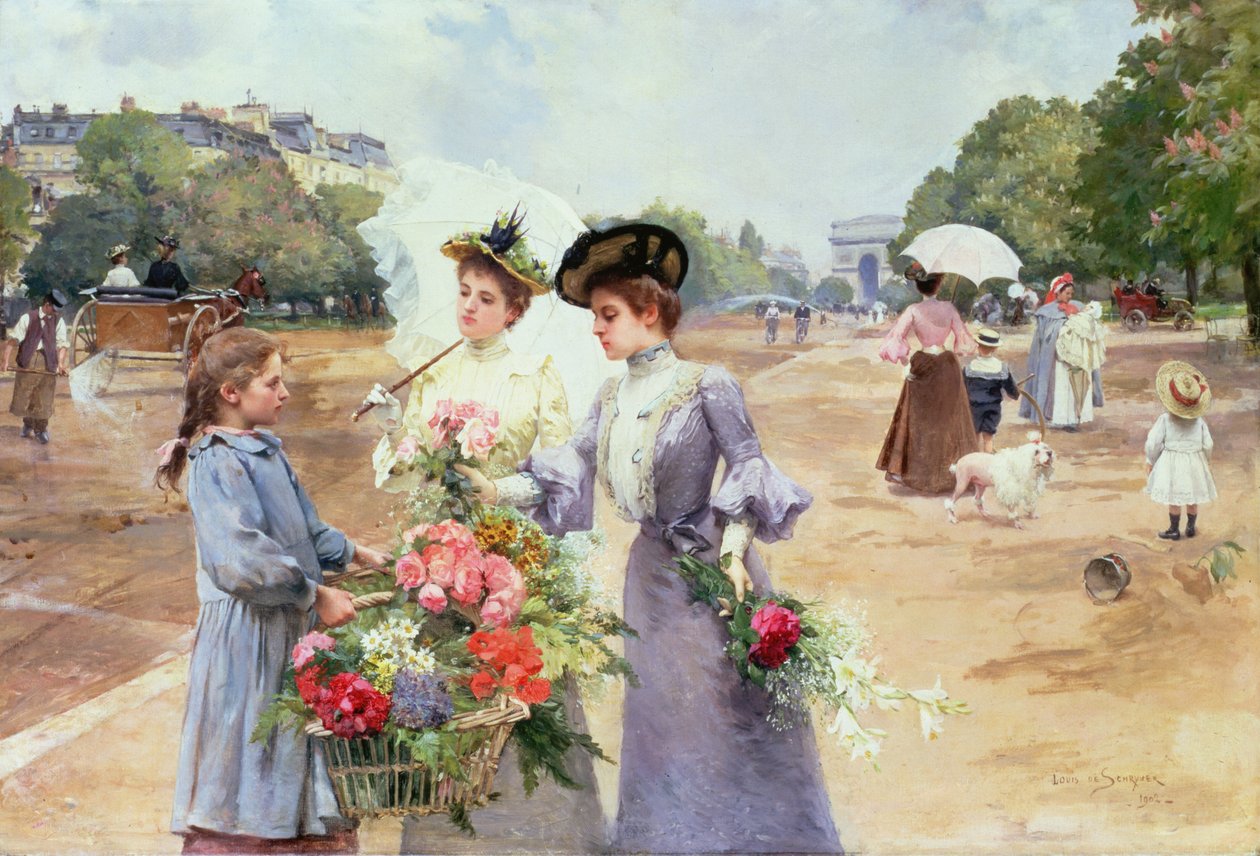Spring Morning, Avenue du Bois de Boulogne, 1902 af Louis de Schryver