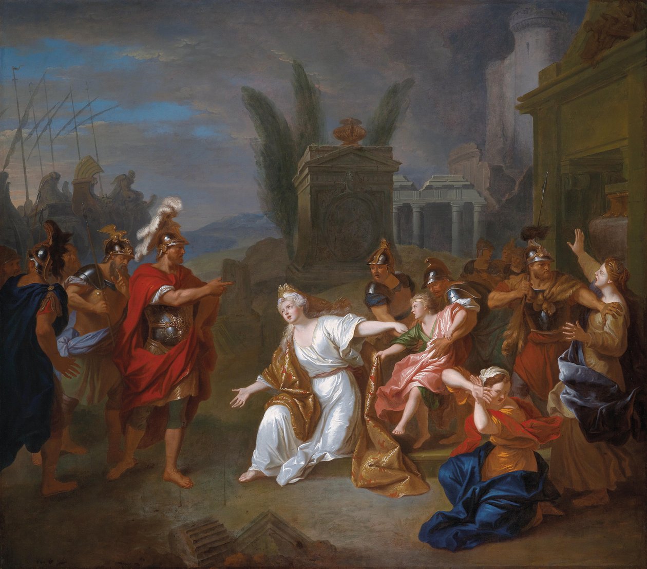 Odysseus kræver drengen Astyanax fra Andromache af Louis de Silvestre