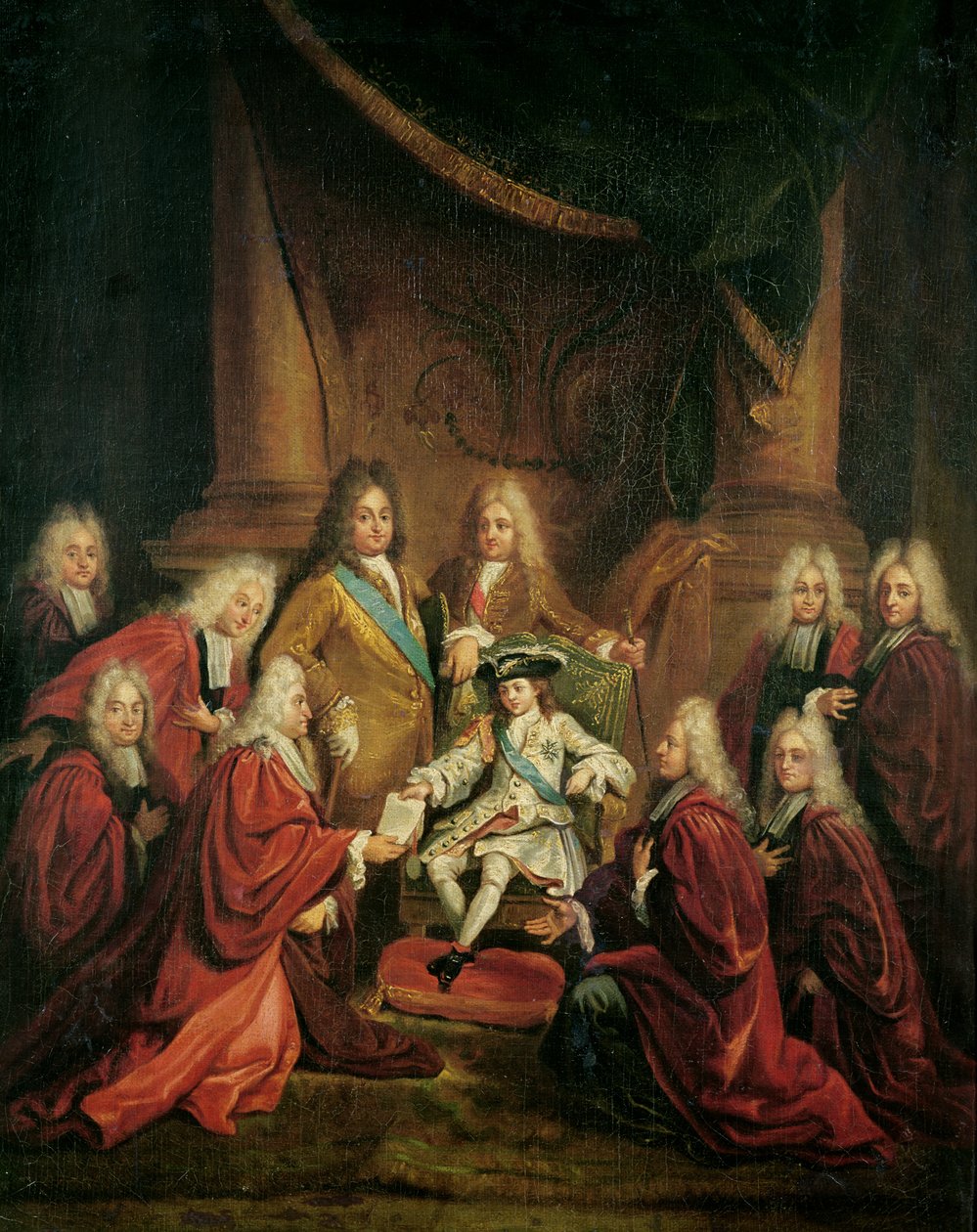 Ludvig XV (1710-74) Udstedelse af adelspatenter til det kommunale organ i Paris af Louis de, the Younger Boulogne