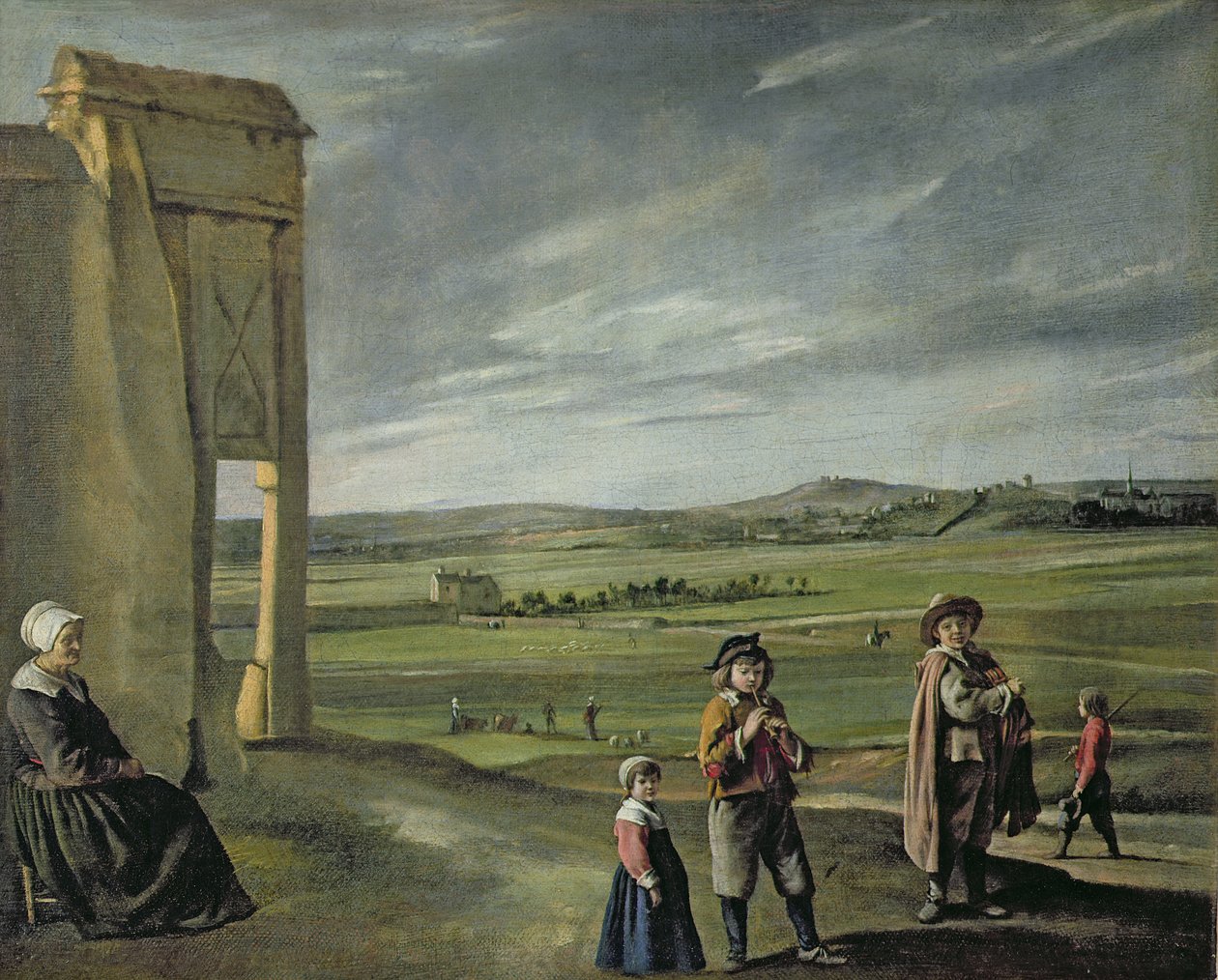 Landskab med bønder, ca.1640 af Louis le Nain