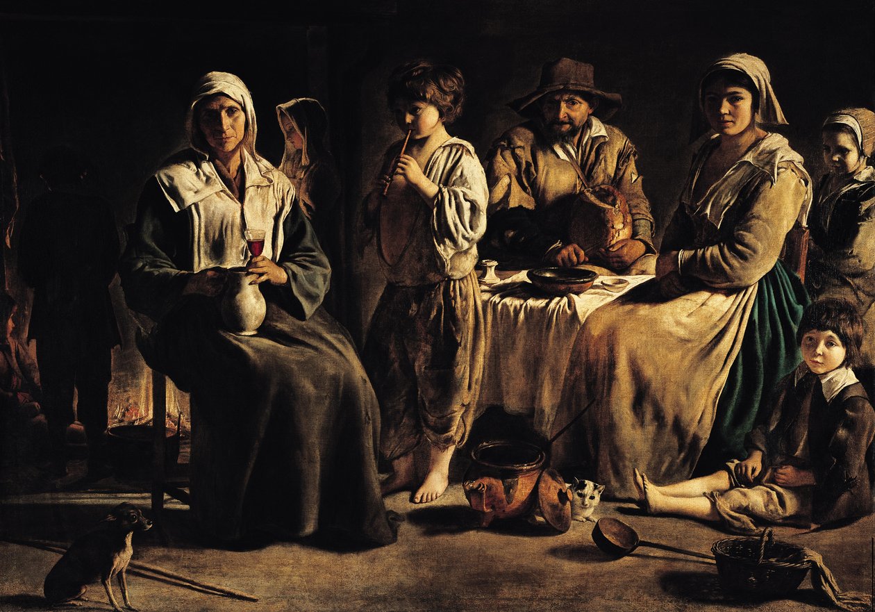Bondefamilie i et indre, c.1643 af Louis le Nain