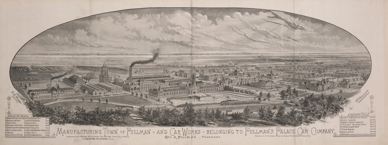 Fremstillingsbyen Pullman og bilværker, der tilhører Pullman