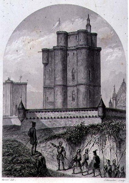 The Keep of Vincennes, graveret af Schroeder (gravering) af Louis (after) Marckl