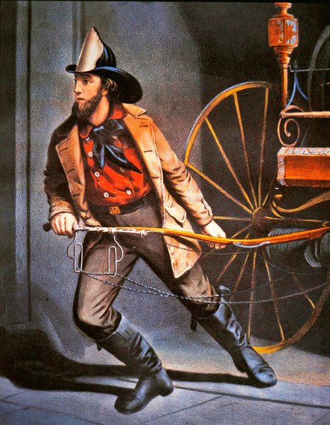 The American Fireman: Always Ready, udgivet af Currier & Ives af Louis (after) Maurer