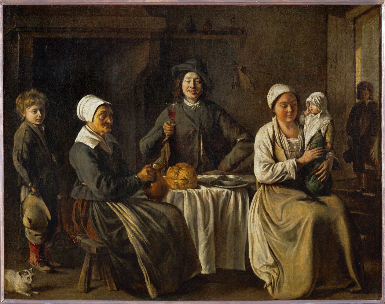 Også den lykkelige familie Dåbens tilbagevenden ... af Louis (attr. to) Le Nain