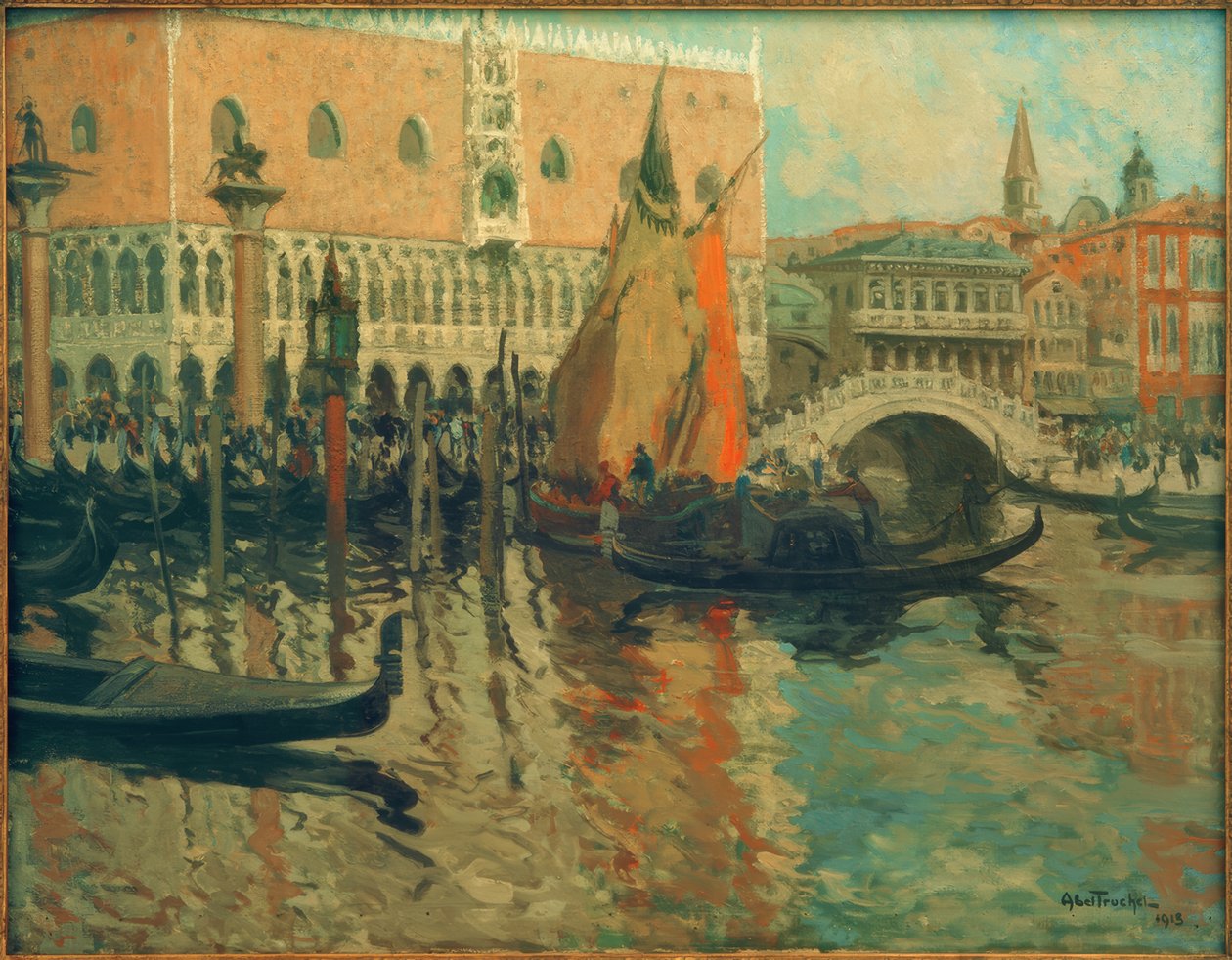 Udsigt over Venedig af Louis Abel Truchet