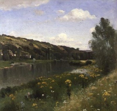 Flodlandskab af Louis Alexandre Bouche
