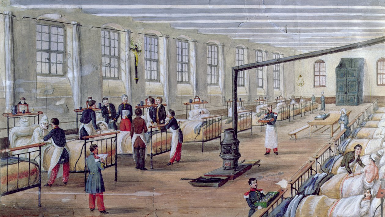 Militærhospitalet i Val-de-Grace i Paris, 1854 af Louis Amable Crapelet