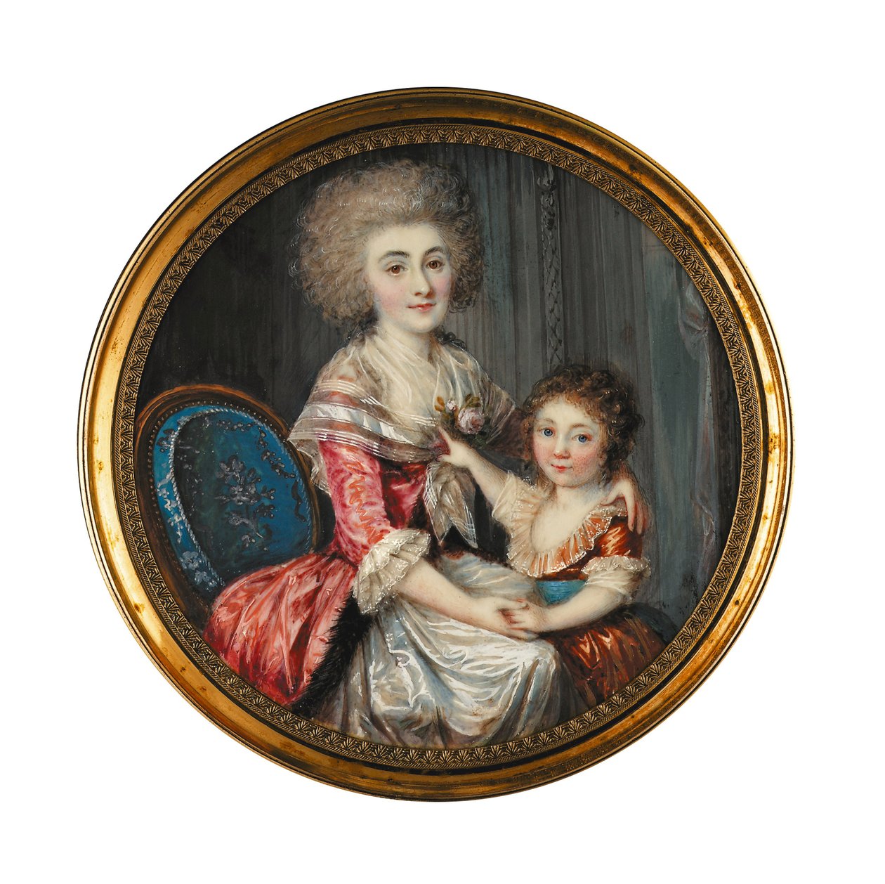 A young lady called Madame de Genlis, embracing her young sondani af Louis Andre Fabre