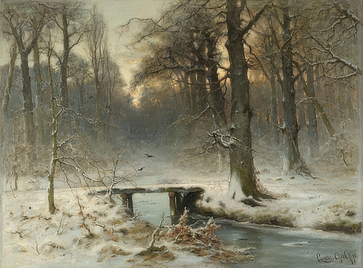 En januaraften i Haags skov. 1875 af Louis Apol