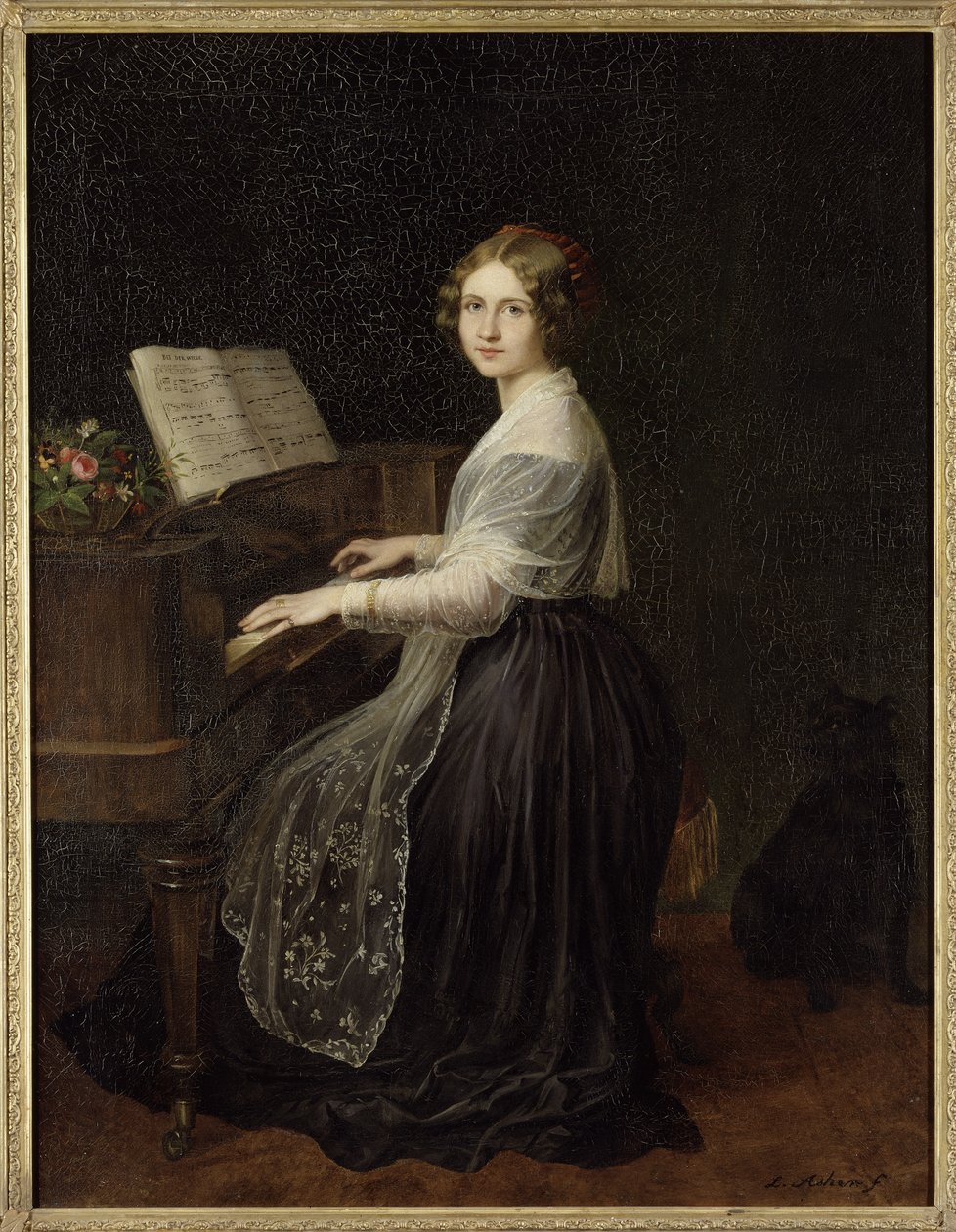 Portræt af sopranen Jenny Lind (1820-1887), af Asher, Louis (1804-1878). Olie på lærred af Louis Asher