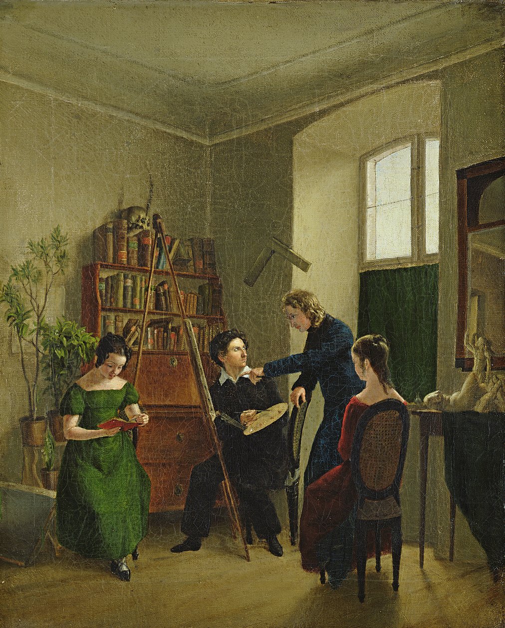 Kunstneren i sit atelier, 1828 af Louis Asher