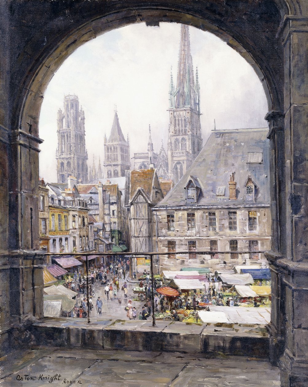 Markedsplads, Rouen af Louis Aston Knight