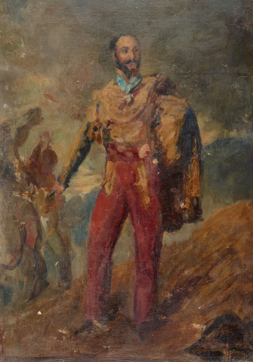 Portrætskitse af en stående officer af Louis Auguste Baron de Schwiter