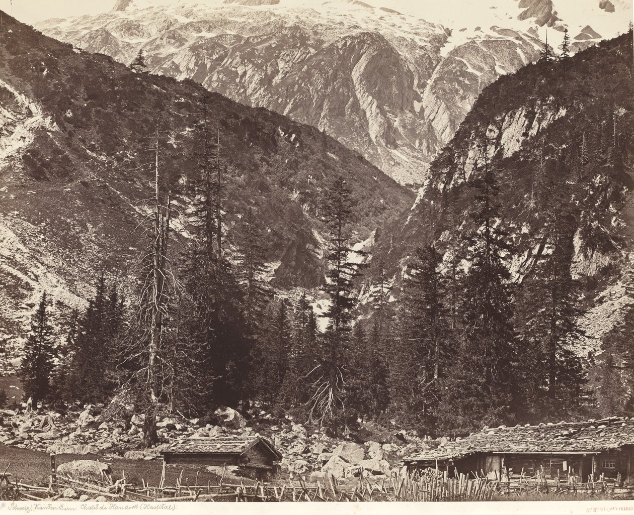 Chalet de Handeck, Hasli Valley, kanton Bern, Schweiz af Louis Auguste Bisson and Auguste Rosalie Bisson