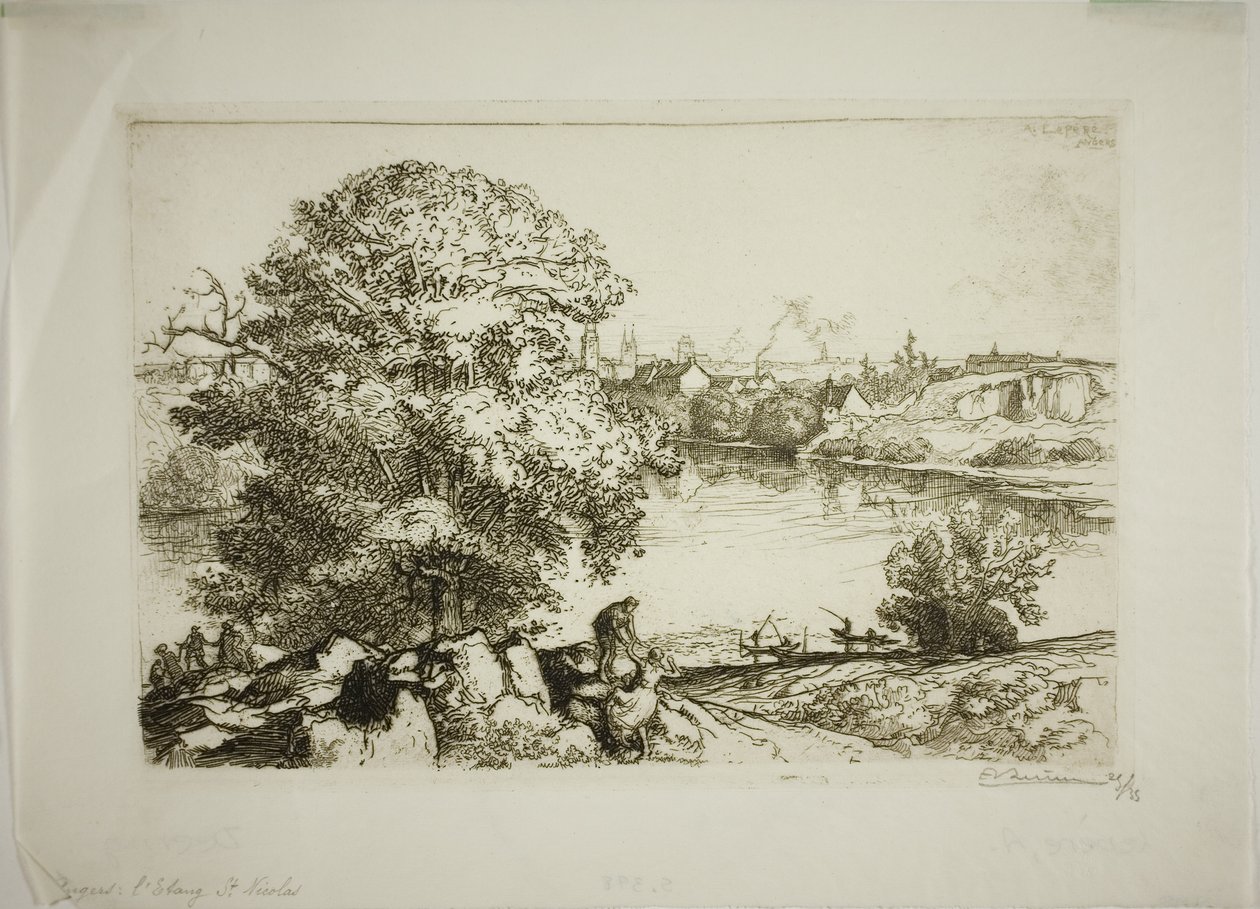 Angers, søen Saint-Nicolas af Louis Auguste Lepère