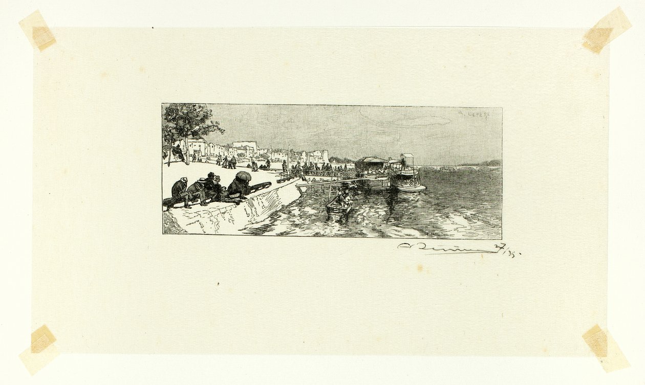 Bercy Wharf, planche to fra Le Long de la Seine et des Boulevards af Louis Auguste Lepère